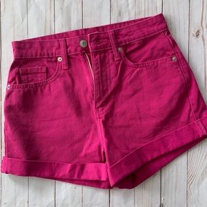 Women’s pink denim shorts, wild fable, 0/25, high rise mom shorts